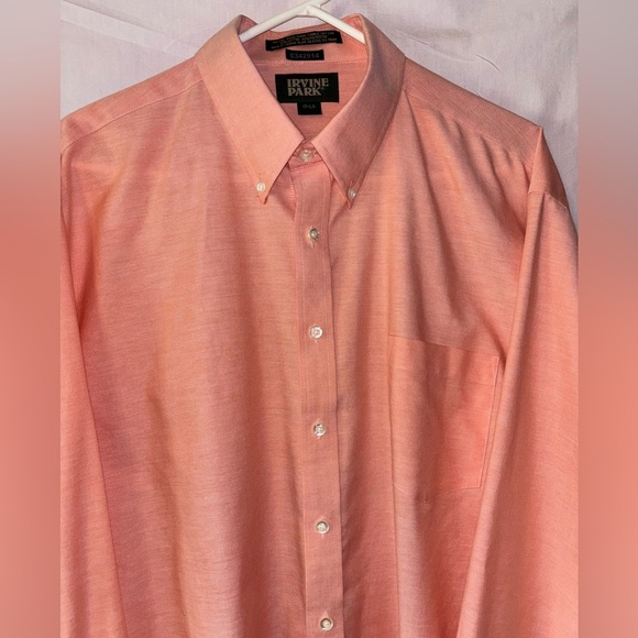 Casual Peach Button Down Shirt with Classic Collar - Picture 3 of 11